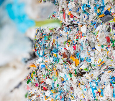 Post-consumer plastic waste