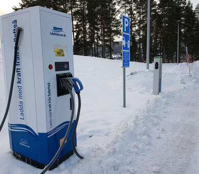 Sollefteå municipality EV chargers in winter