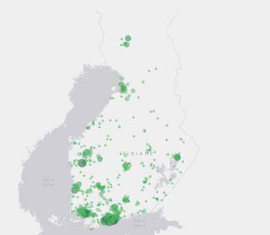 Spring by Fortum customer map Jan 2018