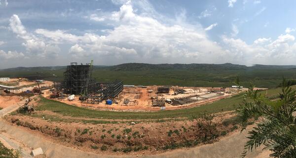 The country's first peet fired power plant site in progress in Rwanda